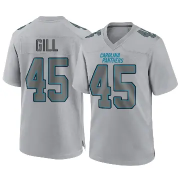 ＃45 Men's Cam Gill Gray Game Carolina Panthers Atmosphere Fashion Jersey