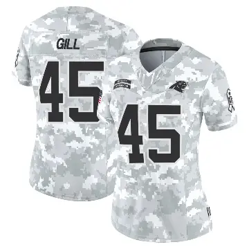＃45 Women's Cam Gill Arctic Camo Limited Carolina Panthers 2024 Salute to Service Jersey