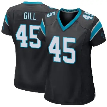 ＃45 Women's Cam Gill Black Game Carolina Panthers Team Color Jersey