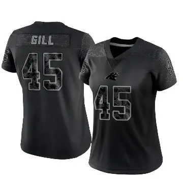 ＃45 Women's Cam Gill Black Limited Carolina Panthers Reflective Jersey
