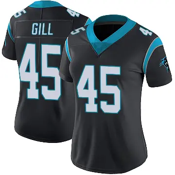 ＃45 Women's Cam Gill Black Limited Carolina Panthers Team Color Vapor Untouchable Jersey