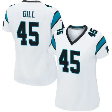 ＃45 Women's Cam Gill White Game Carolina Panthers Jersey