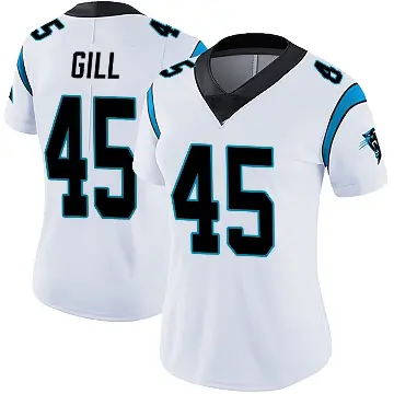 ＃45 Women's Cam Gill White Limited Carolina Panthers Vapor Untouchable Jersey