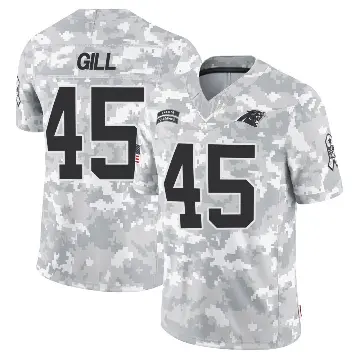 ＃45 Youth Cam Gill Arctic Camo Limited Carolina Panthers 2024 Salute to Service Jersey