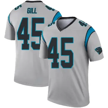 ＃45 Youth Cam Gill Legend Carolina Panthers Inverted Silver Jersey