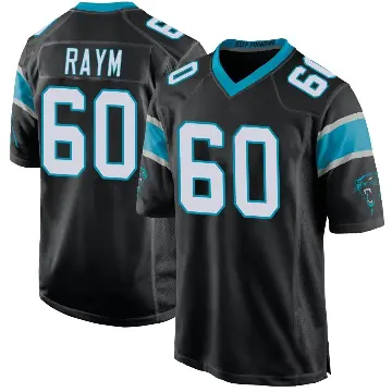 ＃60 Men's Andrew Raym Black Game Carolina Panthers Team Color Jersey