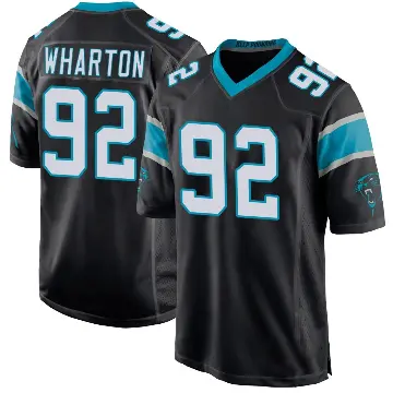 ＃92 Men's Tershawn Wharton Black Game Carolina Panthers Team Color Jersey