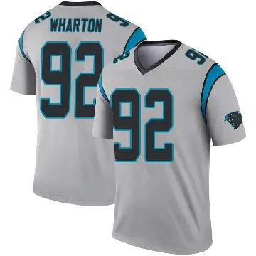 ＃92 Men's Tershawn Wharton Legend Carolina Panthers Inverted Silver Jersey