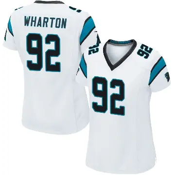 ＃92 Women's Tershawn Wharton White Game Carolina Panthers Jersey