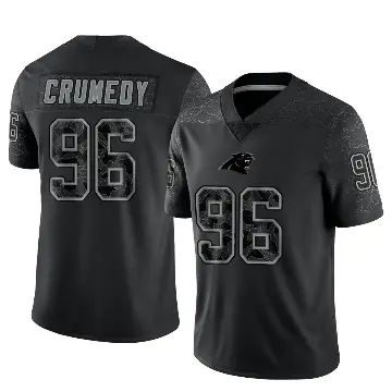 ＃96 Men's Jaden Crumedy Black Limited Carolina Panthers Reflective Jersey