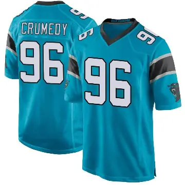 ＃96 Men's Jaden Crumedy Blue Game Carolina Panthers Alternate Jersey