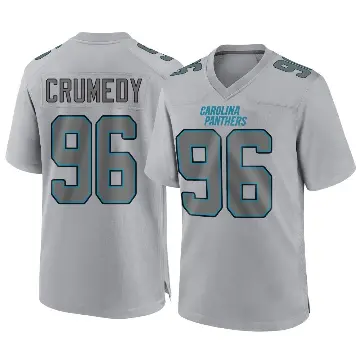 ＃96 Men's Jaden Crumedy Gray Game Carolina Panthers Atmosphere Fashion Jersey