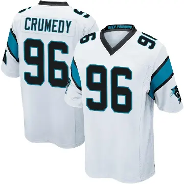 ＃96 Men's Jaden Crumedy White Game Carolina Panthers Jersey