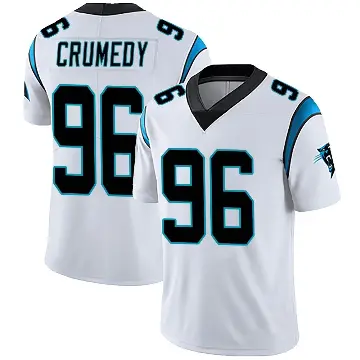 ＃96 Men's Jaden Crumedy White Limited Carolina Panthers Vapor Untouchable Jersey