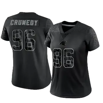 ＃96 Women's Jaden Crumedy Black Limited Carolina Panthers Reflective Jersey